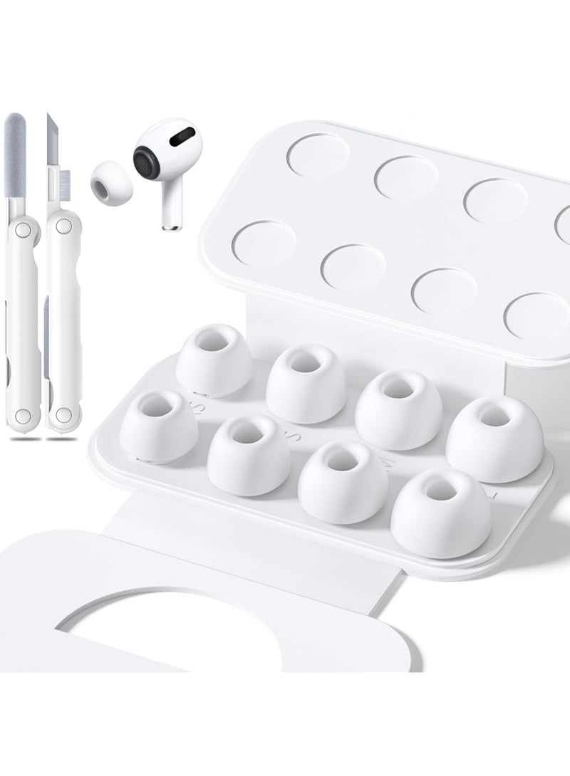 KISSUN 4 Pairs Replacement Earbuds for AirPods Pro 2nd and 1st Generation, with Portable Box and Cleaning Pen, Noise Cancelling and Dust Filter - Image 1