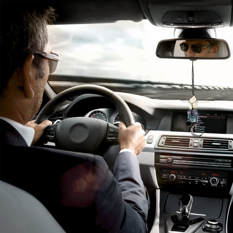 🚗 تعليقة سيارة كريستال مع عقد منسوج للمرايا الخلفية - Image 5