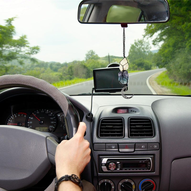 🚗 تعليقة سيارة كريستال مع عقد منسوج للمرايا الخلفية - Image 1