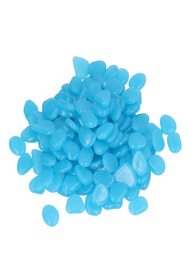 Outdoor Luminous Stones Colorful Fluorescent Luminous Pebbles for Dark Garden Courtyard Walkway Garden Trails 200 / Bag Dark Blue - Image 1