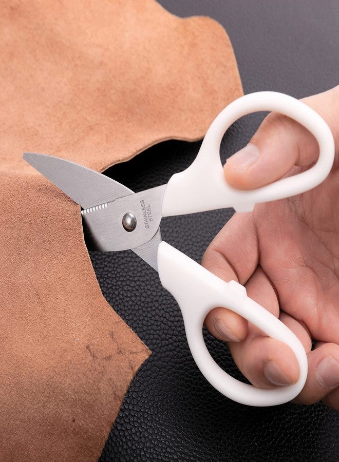 HITOPTY White Multipurpose Scissors, 6in Straight Sturdy Sharp Scissors for Office School Student Home General Use Sewing Fabric Craft Supplies with Cover - Image 5