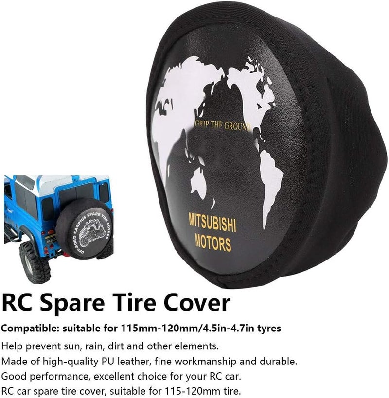 comfrt RC Spare Tire Cover, Durable Dustproof PU Leather 1:10 Scale Remote Control Crawler Car Spare Tire Cover RC Body Parts Dustproof Cover Mood Decoration Fit for 1/10 RC Car(C) - Image 4