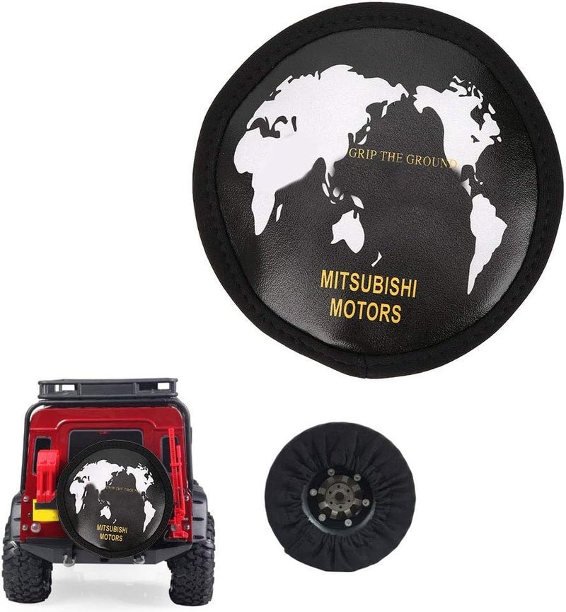comfrt RC Spare Tire Cover, Durable Dustproof PU Leather 1:10 Scale Remote Control Crawler Car Spare Tire Cover RC Body Parts Dustproof Cover Mood Decoration Fit for 1/10 RC Car(C) - Image 5