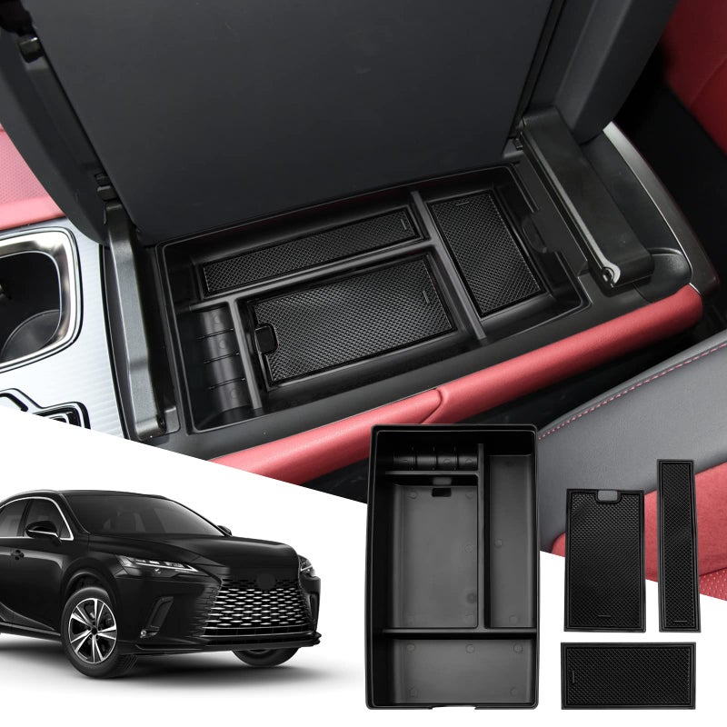 SXCY for 2023 2024 2025 Lexus RX 350 Center Console Organizer 2023 2024 2025 RX 350 Accessories Armrest Console Tray for 2024 2025 RX Hybrid RX 350h RX 500h F Sport Premium Luxury Console Organizer