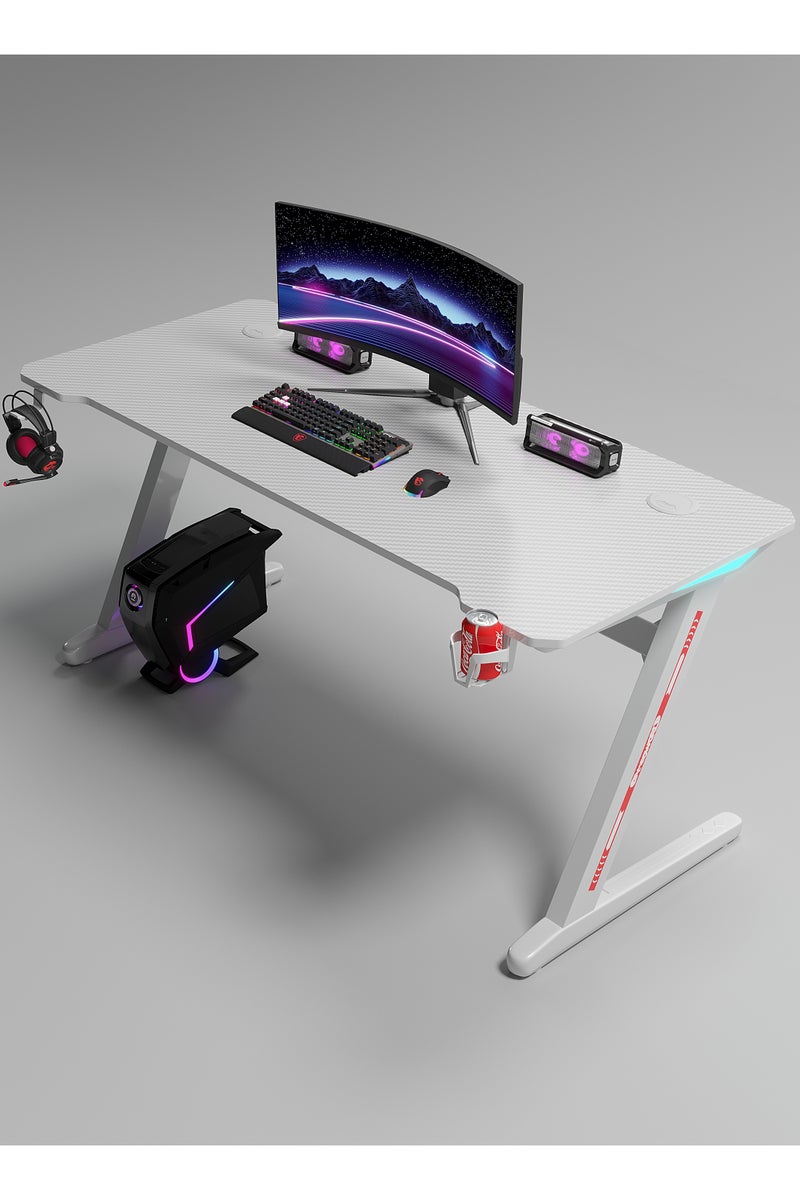 Luttec Gaming Table,Small Gaming Desk,Ergonomic PC Computer Desk,Computer Table with Carbon Fibre Surface, Kids Desk,Writing Study Desk or Home Office Desks,Ideal for Students and Gamers - Image 1