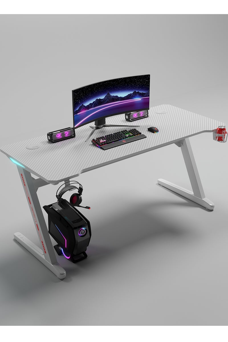 Luttec Gaming Table,Small Gaming Desk,Ergonomic PC Computer Desk,Computer Table with Carbon Fibre Surface, Kids Desk,Writing Study Desk or Home Office Desks,Ideal for Students and Gamers - Image 2