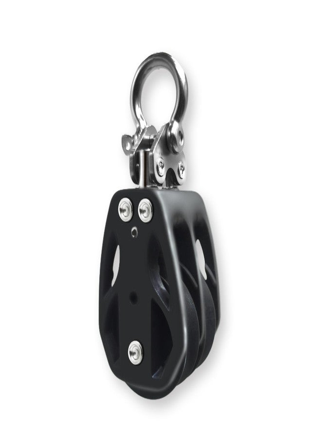 RiaYer Double Swivel 35mm Sailing Block，Compact and Lightweight for Marine and Industrial Applications，Supports 1800 lbs (800 kg) Breaking Load，Fits 10 mm Line for Versatile Use - Image 1
