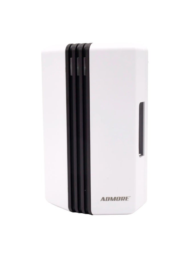 Admore Wired Mechanical AC Door Chime with Classic Ding-Dong Sound and Black Stripe Accent - White