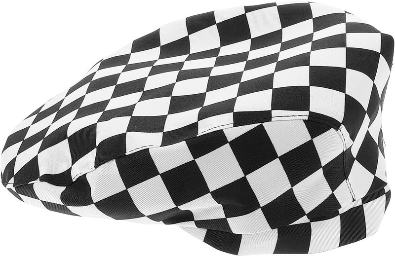 Chef Beret Hat Black White Checkered Kitchen Cooking Cap Food Service Uniform for Men Women Restaurant Waiter Attire - Image 1