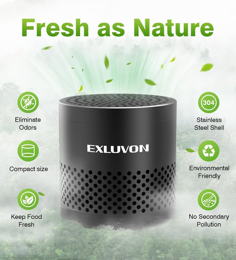 Exluvon Refrigerator Deodorizer, Fridge Odor Eliminator Lasts for 10 Years, Household Essentials Travel Size Air Purifiers, More Effective Than Baking Soda and Bamboo Charcoal Air Purifying Bag, Black - Image 4