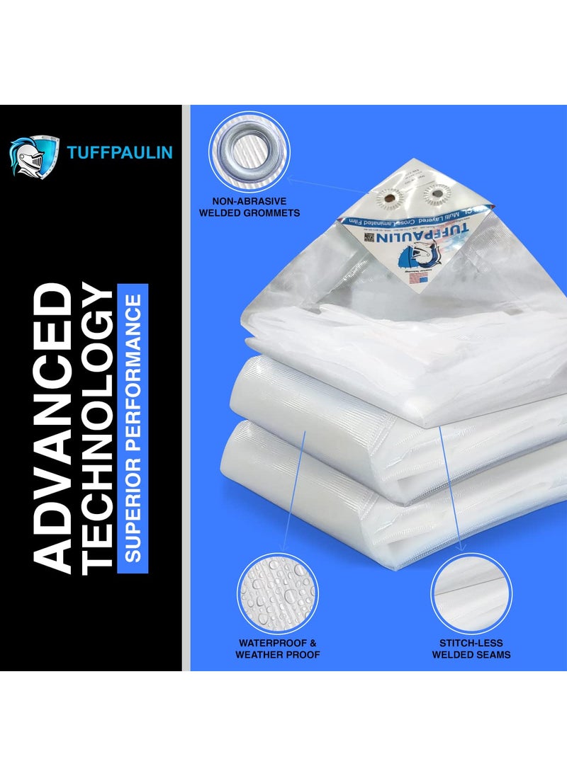 TUFFPAULIN TUFFPAULIN 9FT X 6FT 120 GSM Transparent Tarpaulin Tirpal Tadpatri Tharpai Thadika Extra Strong Reinforced Eyelets UV Resistant 100 Waterproof Virgin 6 Layer MLCL 3D Rib Technology1 No  - Image 4