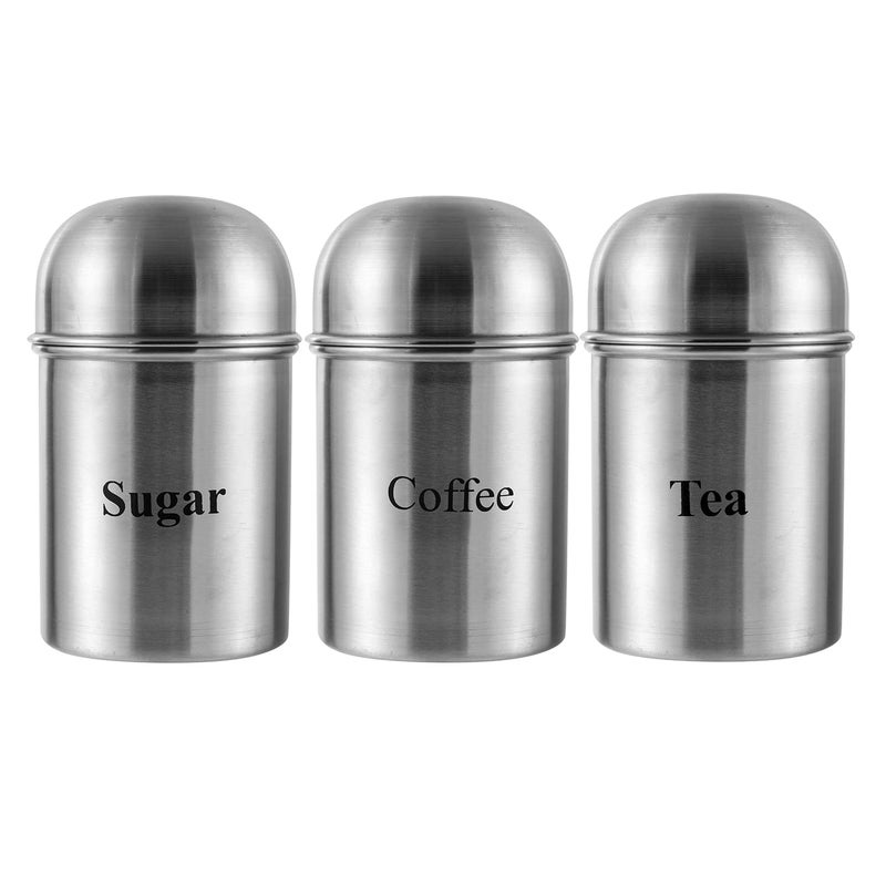 Kraft High Dome Stainless Steel Tea Sugar Containers Set of 2-350 ml each | Airtight, Break Resistance, BPA Free | Compact Design Container for Kitchen - Image 1