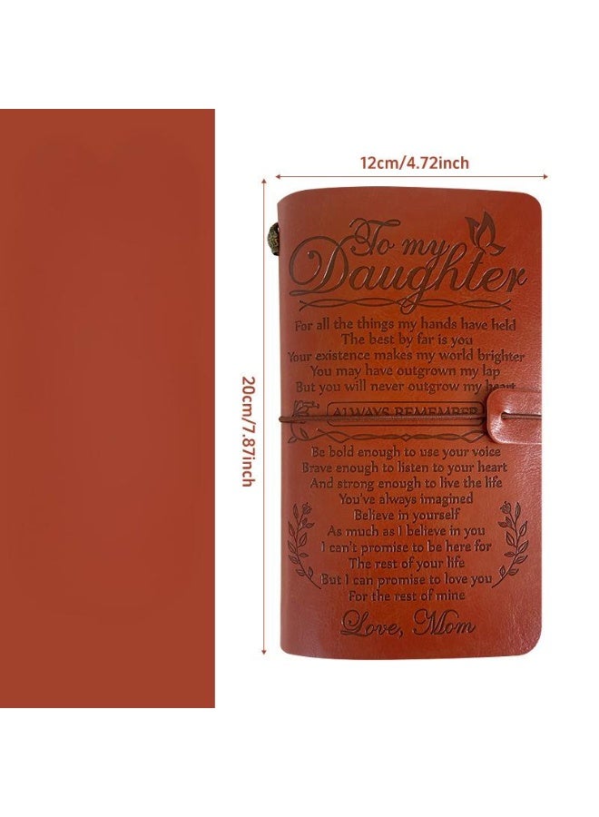 هدية من الأم لابنتها، دفتر يوميات جلدي لابنتي، دفتر يوميات قابل لإعادة التعبئة من 140 صفحة، هدايا عيد ميلاد لابنة من أمها، هدايا للأم وابنتها للبالغات - Image 5