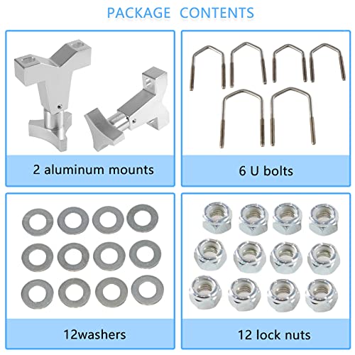 YESHMA High-Lift Jack Tube Mount 1-2.5" (Round/Square) Compatible with Tube Bumpers,Bull Bars,Roll Cages and Roof Racks (Silver) - Image 5