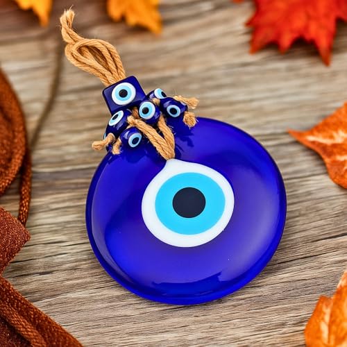 Candymosa 3.5" Turkish Evil Eye Decor Ornament - Blue Evil Eye Wall Hanging in a Box - Home Protection Charm Evil Eye Wall Decor - Turkish Nazar Amulet (Blue, 1pcs) - Image 4