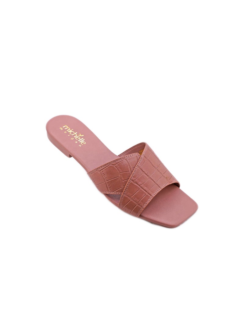 Michelle Morgan Casual Ladies Slides  Pink 36  - Image 1