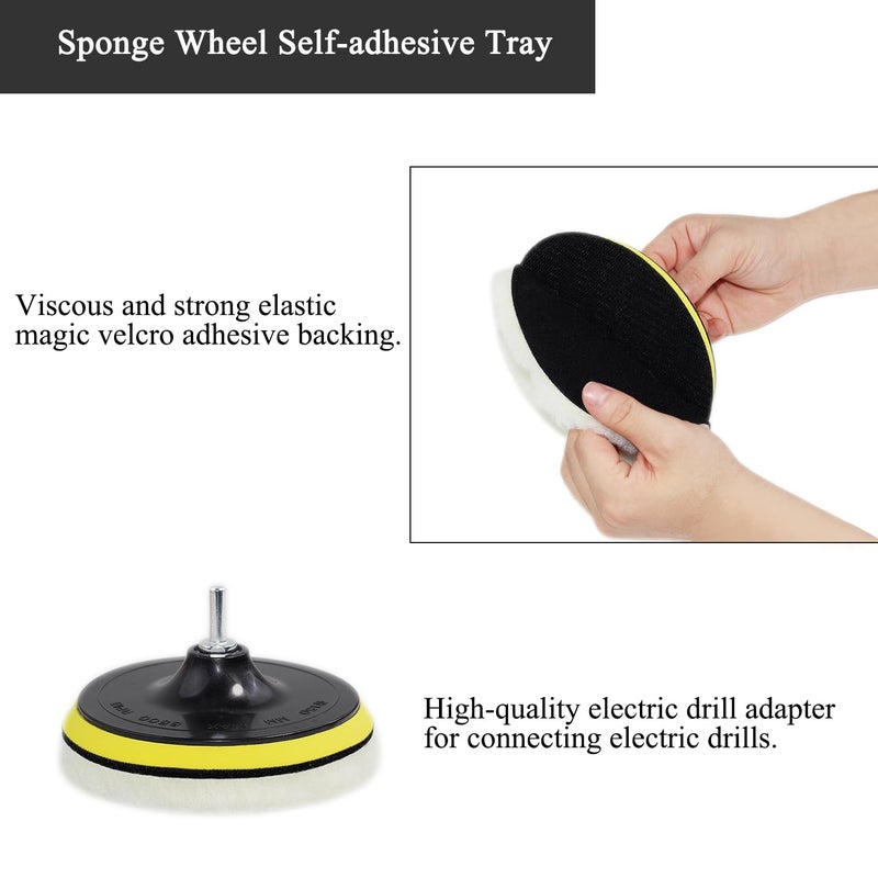 TuhooMall Car Foam Polishing Buffing Kit, Polishing Buffing Pads, Wool Pads,Polishing & Buffing Wheels, for Headlights & Body Foam Wax & Buffer Kits (27) - Image 3