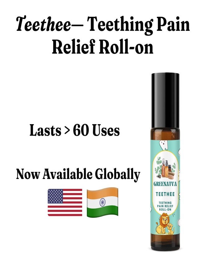Greenatva Teethee By Greenatva - Baby Teething Relief Roll On | Roman Chamomile, Lavender Essential Oil Blend | Safe Alternative to Plastic & Silicone Baby Teether | 10ml per bottle | Lasts More Than 3 Months On Daily Usage | Organic, Vegan - Image 2