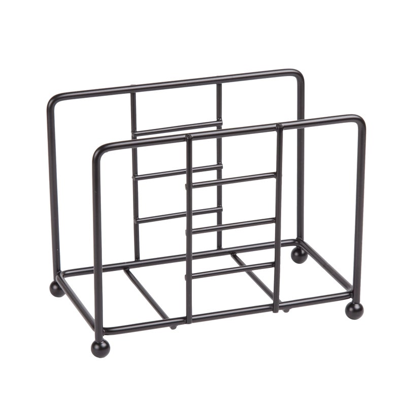 Creative Home Black Powder Coated Wire Napkin Holder for Table Modern Standing Tissue Paper Dispenser and Organizer for Kitchen Dining Decor Cafs and Parties