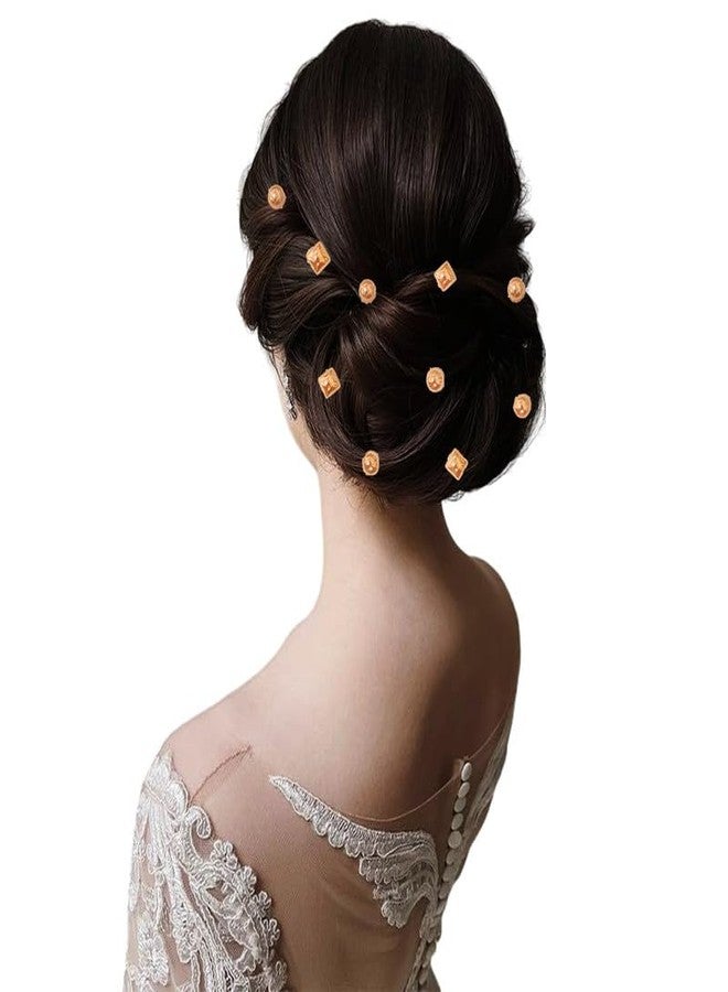 Hair Flare Ceramic Gold Hair Sticker Combo: 18 Round & 12 Square Stickers - Easy DIY Hair Accessories Pack of 30_2863_Golden - Image 2