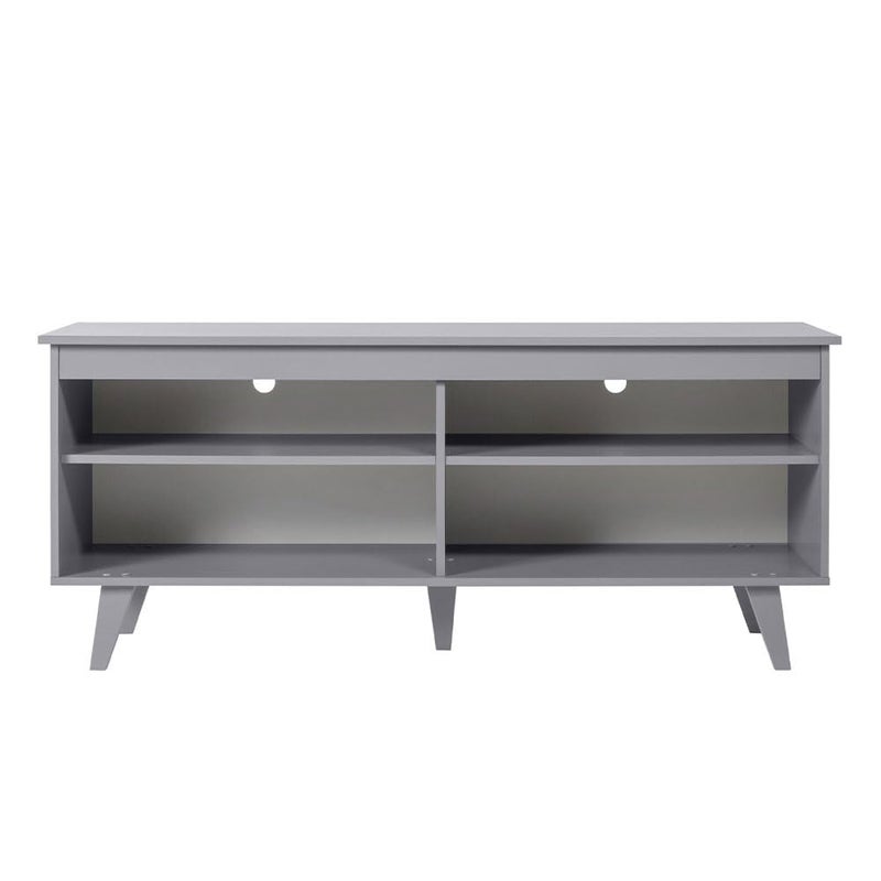 Madesa TV Stand Cabinet with 4 Shelves and Cable management, TV Table Unit for TVs up to 55 Inches, Wooden, 58 H x 38 D x 136 L cm – Grey - Image 3