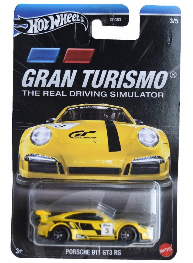 ماتش بوكس Hot Wheels Porsche 911 Gt3 Rs، محاكي القيادة الحقيقي [أصفر] 3/5