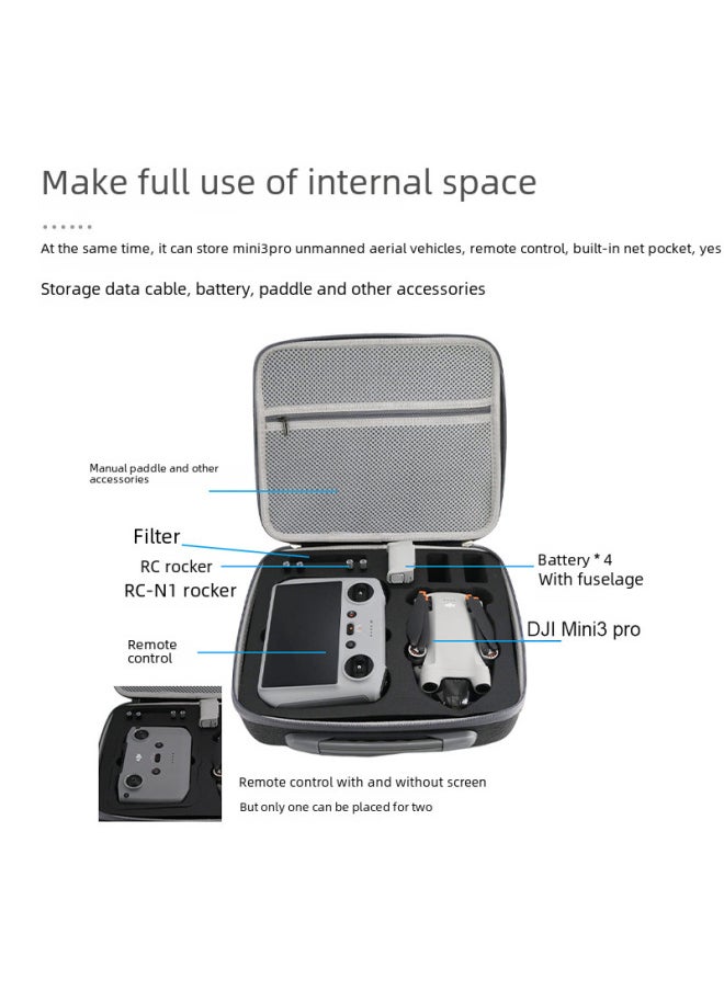 Generic - DJI MINI3PRO Drone Bag Lightweight Portable Crossbody Digital Aerial Photography Storage Tool Storage Bag-Color:Grey - Image 1