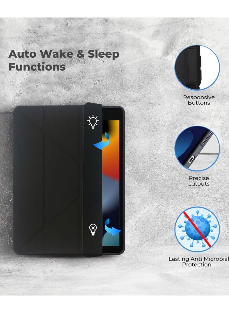 blupebble Hybrid Folio with Pen Holder Transparent Back with Auto Sleep/Wake function Shockproof Slim Case Designed for iPad 10.2-inch 7/8/9th Gen - Image 5