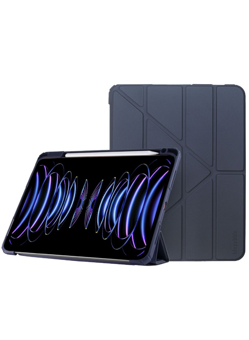 blupebble Hybrid Folio with Pen Holder Transparent Back with Auto Sleep/Wake function Shockproof Slim Case Designed for iPad 10.2-inch 7/8/9th Gen - Image 1