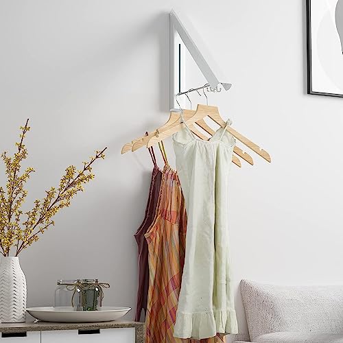 KBZONE Retractable Clothes Drying Rack, Wall Mounted Foldable Laundry Hanger for Small Spaces, Small Collapsible Folding Garment Racks, Coat Hanger Dorm Accessories (Pack of 1) - Image 5