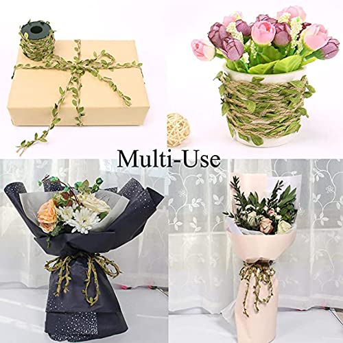 Oligitdi Leaf Rope Natural Hessian Jute Twine Rope Burlap Ribbon DIY Craft Vintage for Home Wedding Party Decor (5m. Green and Red. Set of 2) - Image 5