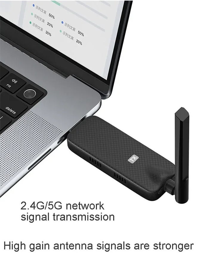 جهاز إرسال واستقبال HDMI لاسلكي، فك تشفير 4K ومخرج 1080P، توصيل وتشغيل، موسع HDMI لاسلكي محمول 2.4G/5G، متوافق مع الكمبيوتر الشخصي/الكمبيوتر المحمول/الكاميرا/التلفزيون عالي الدقة/جهاز العرض/صندوق التلفزيون