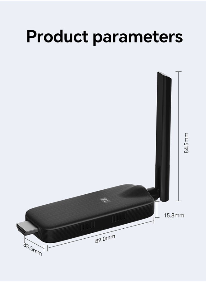 جهاز إرسال واستقبال HDMI لاسلكي، فك تشفير 4K ومخرج 1080P، توصيل وتشغيل، موسع HDMI لاسلكي محمول 2.4G/5G، متوافق مع الكمبيوتر الشخصي/الكمبيوتر المحمول/الكاميرا/التلفزيون عالي الدقة/جهاز العرض/صندوق التلفزيون