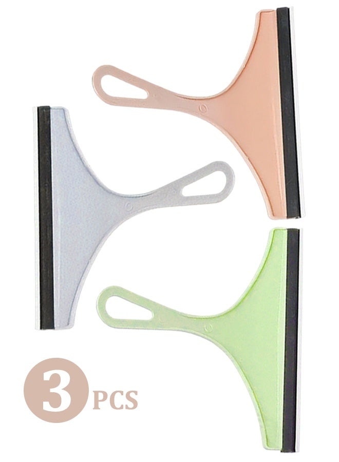 3PCS Multi-Purpose Silicone Water Wiper Squeegee, Car Windshield & Glass Cleaner Scraper, Portable Cleaning Tool for Car Window, Bathroom, Kitchen, Plate & Household Glass Surface Cleaning, Random Color - Image 1