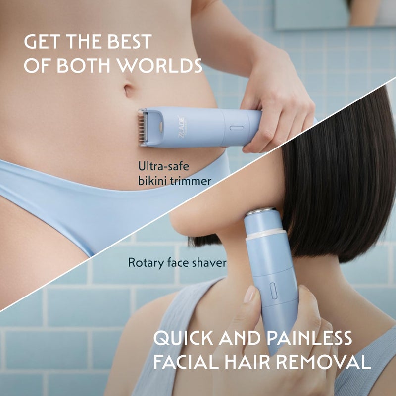 ZLADE زلايد صيف العطلة 2 في 1 ماكينة إزالة شعر الوجه ومشذب الجسم للنساء - Image 3