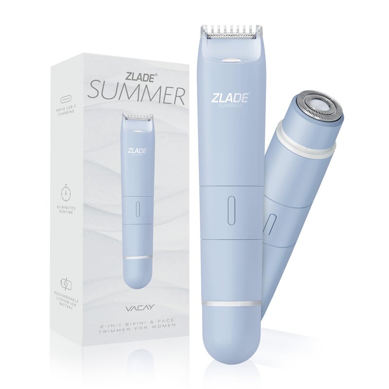 ZLADE زلايد صيف العطلة 2 في 1 ماكينة إزالة شعر الوجه ومشذب الجسم للنساء - Image 1