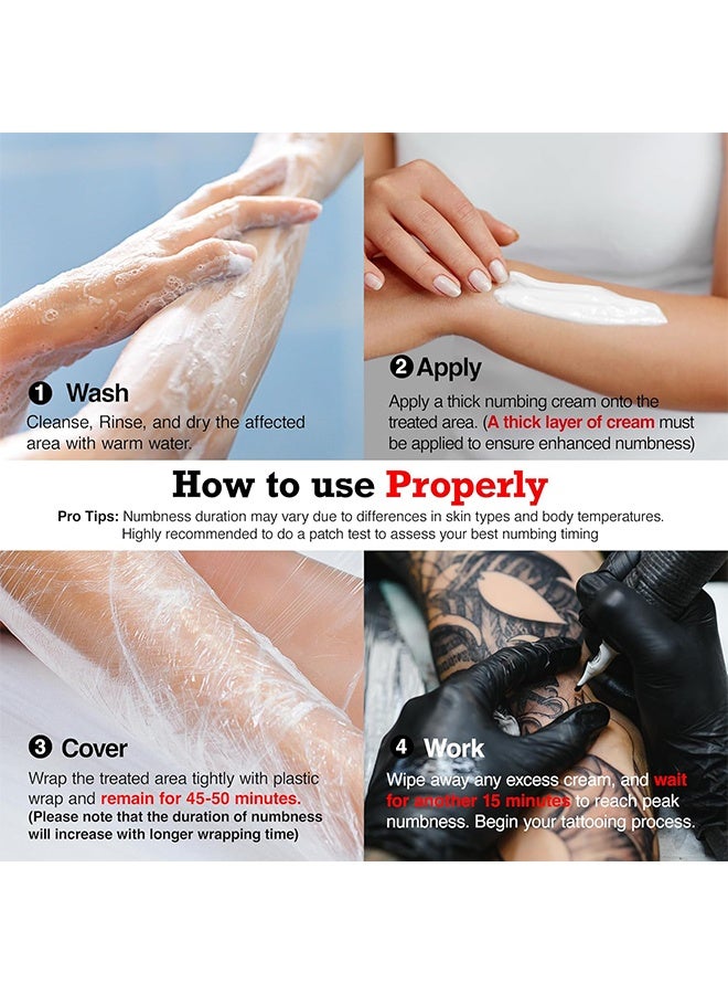 Elaimei Tattoo Numbing Cream Before Tattoo, Numbing Cream for Tattoos with Aloe Vera, Vitamin E, Lecithin（50ml） - Image 5