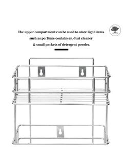 sulfar SS Kitchen Stand 2 Tier Trolley Container Organizer Spice Rack Stand Multipurpose kitchen Uses,Organizer Holder Kitchen Spice Rack (Silver)  - Image 3
