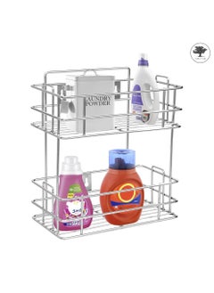 sulfar SS Kitchen Stand 2 Tier Trolley Container Organizer Spice Rack Stand Multipurpose kitchen Uses,Organizer Holder Kitchen Spice Rack (Silver)  - Image 5