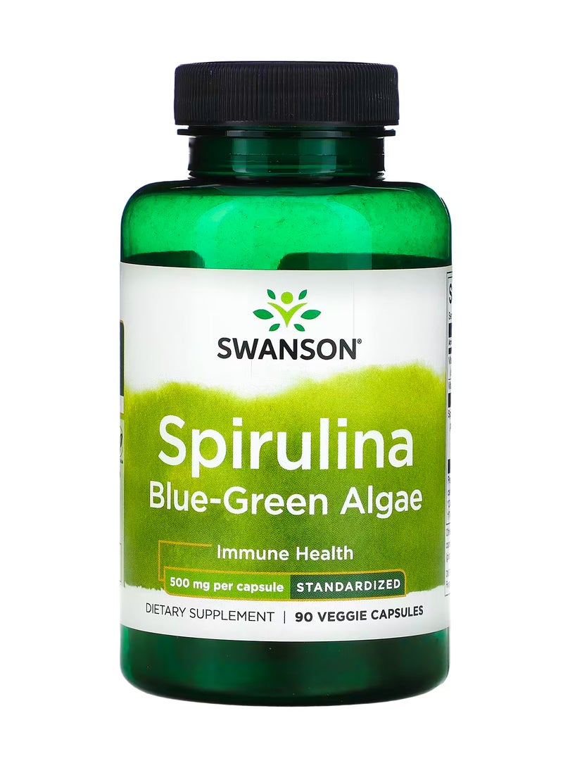 سوانسون طحالب سبيرولينا زرقاء وخضراء  500 ملجم  90 كبسولة نباتية