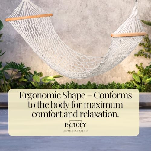Patiofy Human Size Hammock Swing/Jhula for Balcony/Swing for Balcony for Adult/Jhoola for Home/Hammock/Suitable for Indoor & Outdoor/ 120Kgs Weight Bearing Capacity (Beige) - Image 4