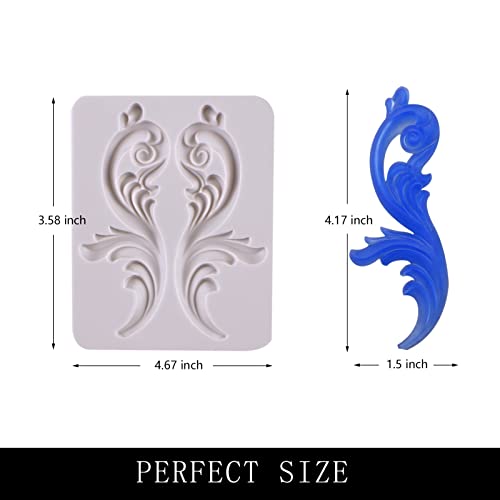 Xcake Lcook Baroque Fondant Border Mold, Relief Chocolate Silicone Cake Decor Candy Mould, for Birthday Wedding Cake Cupcake Decoration, Resin Clay, Plaster, Home Furniture Corner Border - Image 2