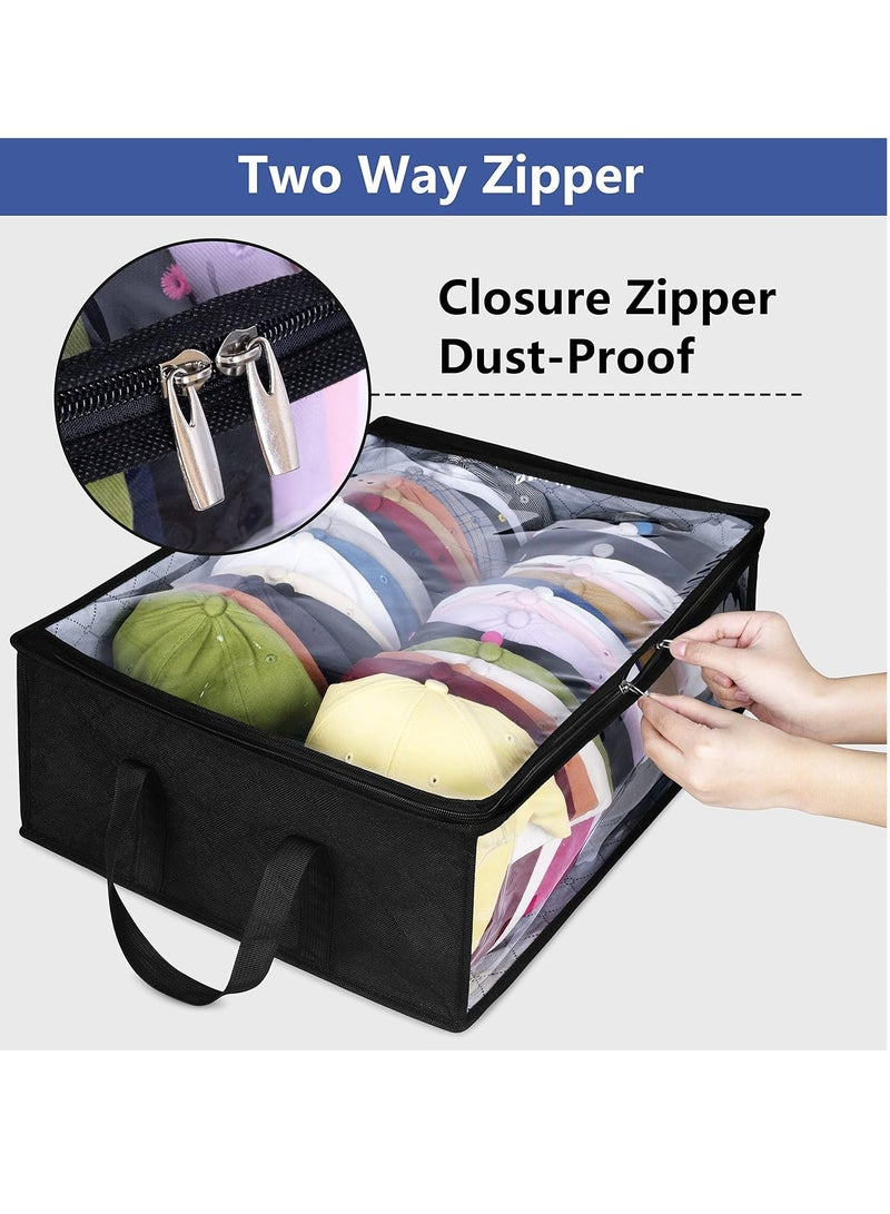 Oasisgalore Large Capacity Baseball Cap Organizer, Holds 40 Hats, Black Closet Storage  - Image 5