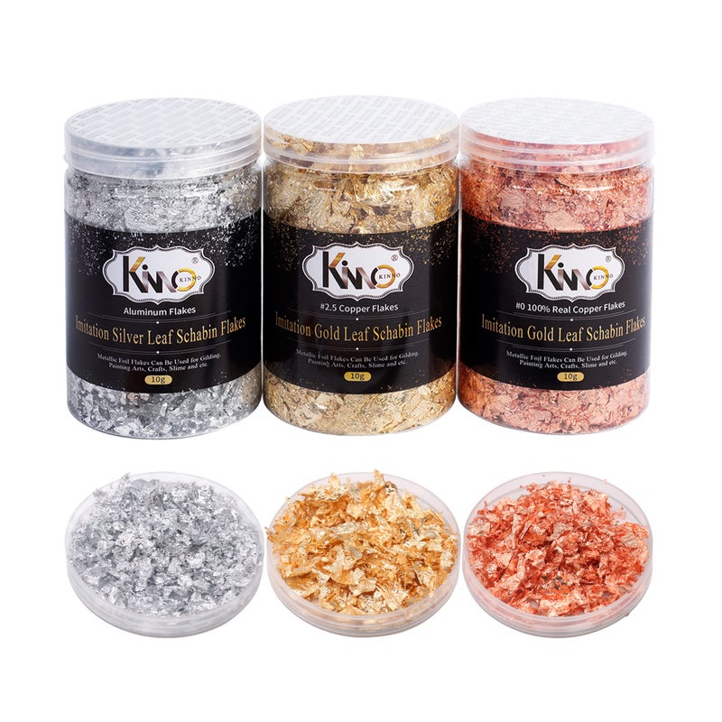 Gold Foil Flakes for Resin 30g Gold Leaf Flakes for Nail Art Painting Crafts Slime and Resin Jewelry Making 10g Bottle