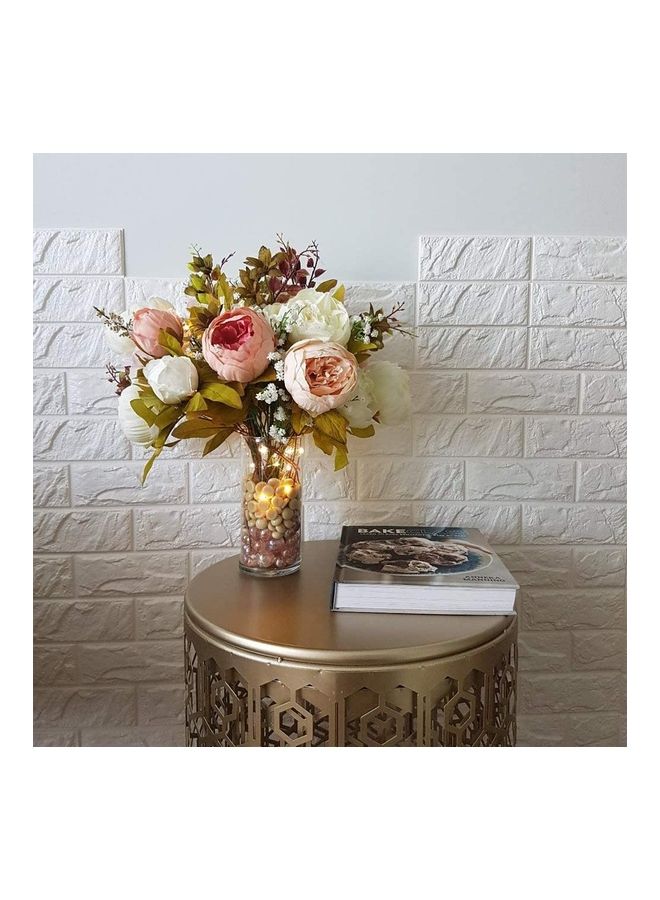 NIBEMINENT 2-Piece Artificial Peony Silk Flower Bouquet Multicolour - Image 4