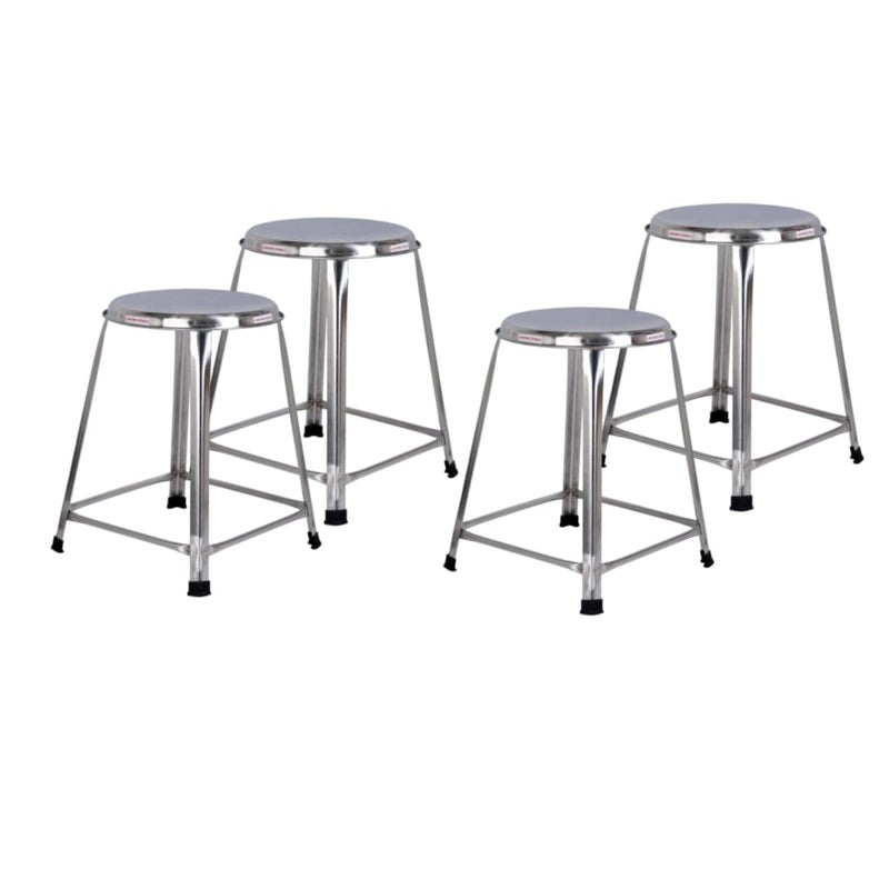 Lifetime Stools Lifetime Stools 21 inch Stainless Steel Stool for Sitting Round Shape ClinicHospitalsShopMedicalOfficeDoctorHotelOutdoor for Multipurpose use Pack of 4  - Image 1