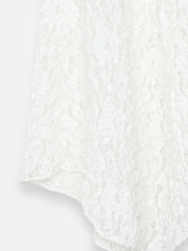 Dilvin White DILVIN High-Waist Lace A-Line Midi Skirt for Women | Best Price UAE