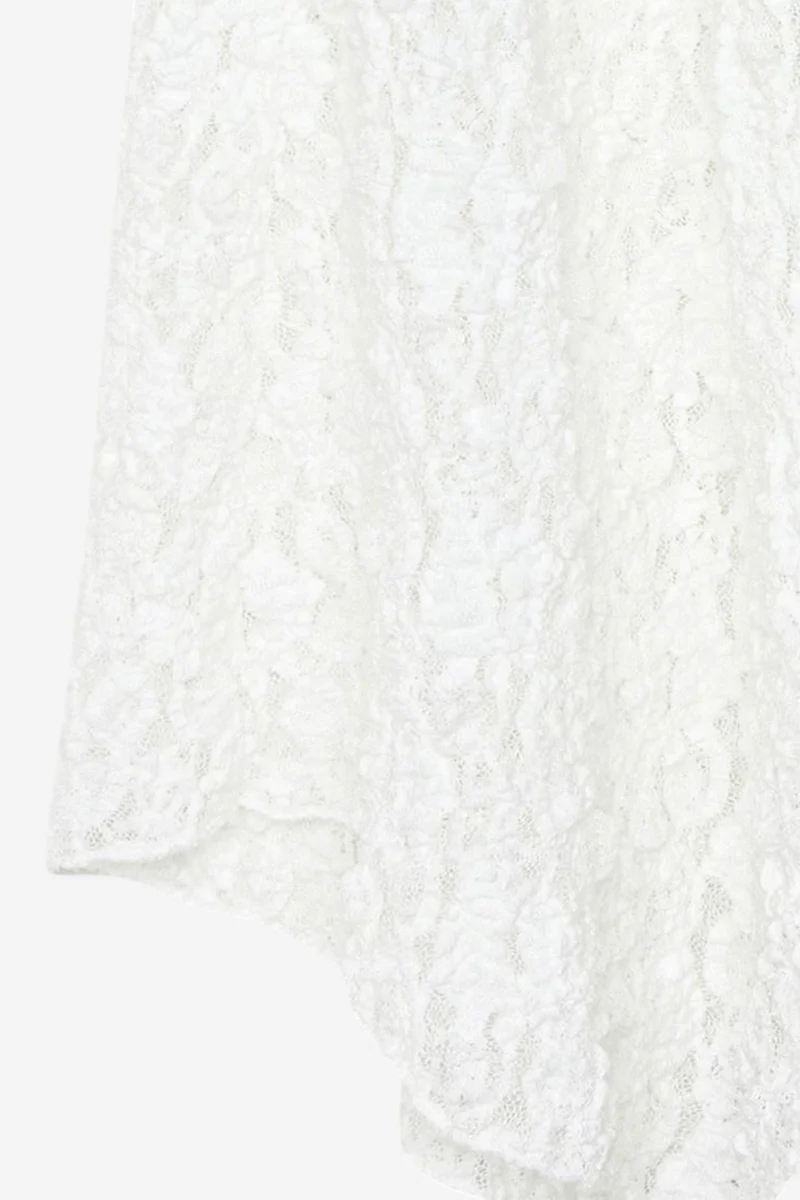 Dilvin White DILVIN High-Waist Lace A-Line Midi Skirt for Women | Best Price UAE