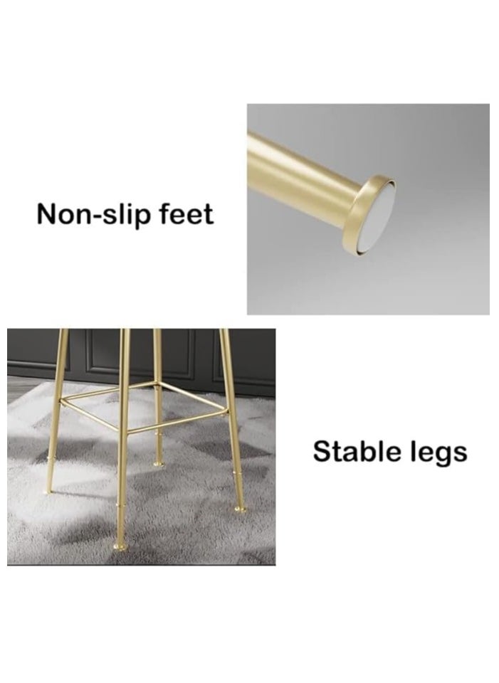 Generic Bar Stool, Bar Chair,1 Pcs High Bar Chair with Metal Frame Chair Footrest High Stool with Backs, Metal Legs Heavy Duty Barstools with High Upholstered  - Image 5