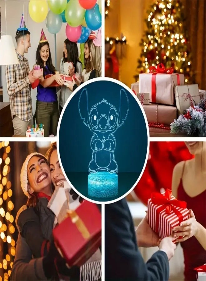 ارواق مصباح ليلي LED أكريليك من ديزني ستيتش - مصباح متغير اللون يعمل بمنفذ USB لغرفة النوم والحفلات والهدايا - إضاءة سطح مكتب لطيفة للأطفال والكبار - Image 5